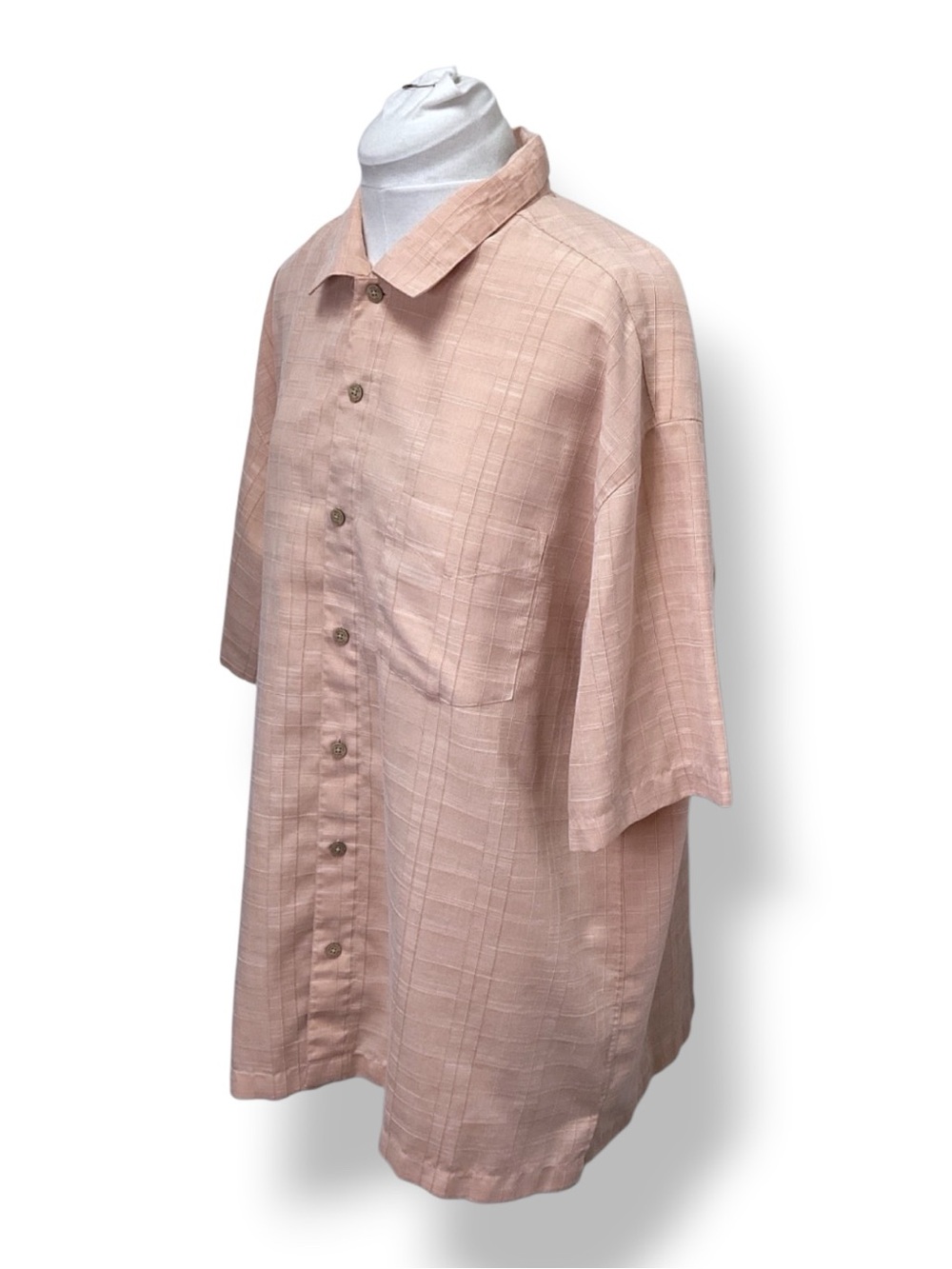 Batik Bay Men’s Casual Short Sleeve Button Down Shirt, Coral, size XXL - Picture 2 of 6